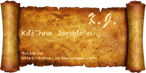 Kühne Jordán névjegykártya