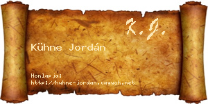 Kühne Jordán névjegykártya